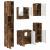 Set de mobilier pentru baie 5 pcs Stejar afumat 61 x 35 x 64 cm GartenMobel Dekor