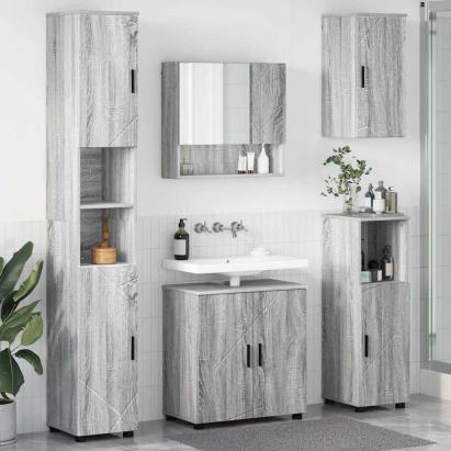 Set de mobilier pentru baie 5 pcs sonoma gri 61 x 35 x 64 cm GartenMobel Dekor