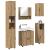 Set de mobilier pentru baie Pe perete 5 pcs stejar artizanal GartenMobel Dekor