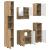 Set de mobilier pentru baie Pe perete 5 pcs stejar artizanal GartenMobel Dekor