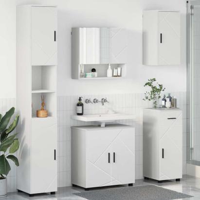 Set de mobilier pentru baie cu sertar 5 pcs Alb 61 x 35 x 64 cm GartenMobel Dekor