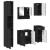 Set de mobilier pentru baie cu ușă 5 pcs Negru 61 x 35 x 64 cm GartenMobel Dekor