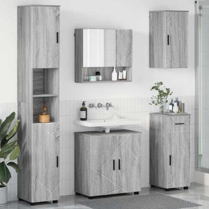 Set de mobilier pentru baie 5 pcs sonoma gri 61 x 35 x 64 cm GartenMobel Dekor