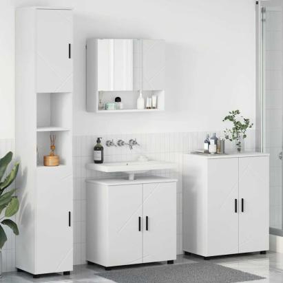 Set de mobilier pentru baie Pe perete 4 pcs Alb 61 x 35 x 64 cm GartenMobel Dekor
