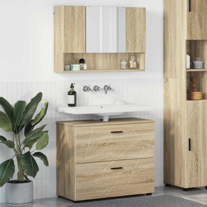 Set de mobilier pentru baie cu sertar 2 pcs Stejar sonoma GartenMobel Dekor