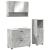 Set de mobilier pentru baie 3 pcs Gri beton 76.5 x 35 x 64 cm GartenMobel Dekor