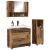 Set de mobilier pentru baie 3 pcs Lemn vechi 76.5 x 35 x 64 cm GartenMobel Dekor