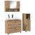 Set de mobilier pentru baie cu sertar 3 pcs stejar artizanal GartenMobel Dekor