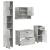 Set de mobilier pentru baie 4 pcs Gri beton 30 x 35 x 192 cm GartenMobel Dekor