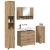 Set de mobilier pentru baie cu sertar 4 pcs stejar artizanal GartenMobel Dekor