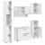 Set de mobilier pentru baie cu sertar 5 pcs Alb foarte lucios GartenMobel Dekor