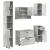 Set de mobilier pentru baie 5 pcs Gri beton 30 x 35 x 192 cm GartenMobel Dekor