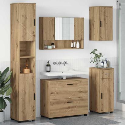 Set de mobilier pentru baie cu sertar 5 pcs stejar artizanal GartenMobel Dekor