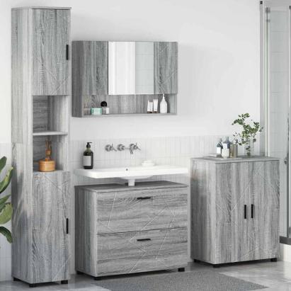 Set de mobilier pentru baie 4 pcs sonoma gri 30 x 35 x 192 cm GartenMobel Dekor