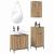 Set de mobilier pentru baie cu sertar 3 pcs stejar artizanal GartenMobel Dekor