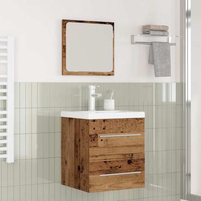 Set de mobilier pentru baie 2 pcs Lemn vechi 41 x 38.5 x 48 cm GartenMobel Dekor