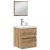Set de mobilier pentru baie 3 pcs Stejar negru și alb Standard GartenMobel Dekor