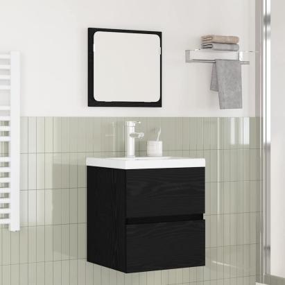 Set de mobilier pentru baie 3 pcs Stejar Artisan și Alb Mediu GartenMobel Dekor