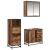 Set de mobilier pentru baie 3 pcs Lemn vechi 35 x 37.5 x 100 cm GartenMobel Dekor