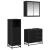 Set de mobilier pentru baie cu sertar cu ușă 3 pcs Stejar negru GartenMobel Dekor
