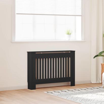 Capac pentru radiator 2 pcs Negru 112 x 19 x 81.5 cm GartenMobel Dekor