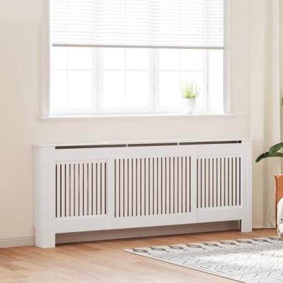 Capac pentru radiator 2 pcs Alb (142-205) x 20.5 x 81.5 cm GartenMobel Dekor