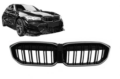 Grile Centrale cu LED BMW 3 Series G20 Sedan G21 Touring (2019-2022 ) Negru Lucios luminate Performance AutoTuning