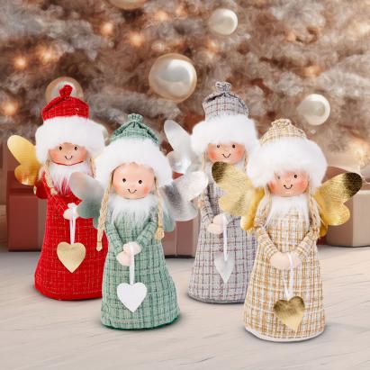 Figurină decorativă Crăciun – Îngeraș textil – 30 cm – 4 modele Best CarHome