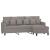 Canapea cu 3 locuri și taburet, taupe, 180 cm, material textil GartenMobel Dekor