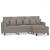 Canapea cu 3 locuri și taburet, taupe, 180 cm, material textil GartenMobel Dekor