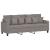 Canapea cu 3 locuri și taburet, taupe, 180 cm, material textil GartenMobel Dekor