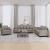 Set de canapele cu perne, 3 piese, gri taupe, textil GartenMobel Dekor