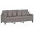 Set de canapele cu perne, 3 piese, gri taupe, textil GartenMobel Dekor