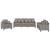 Set de canapele cu perne, 3 piese, gri taupe, textil GartenMobel Dekor