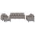 Set de canapele cu perne, 4 piese, gri taupe, textil GartenMobel Dekor
