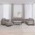 Set de canapele cu perne, 4 piese, gri taupe, textil GartenMobel Dekor