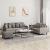Set de canapea cu perne, 3 piese, gri taupe, material textil GartenMobel Dekor