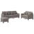 Set de canapea cu perne, 3 piese, gri taupe, material textil GartenMobel Dekor