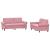 Set de canapele cu perne, 2 piese, roz, catifea GartenMobel Dekor