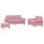 Set de canapele cu perne, 3 piese, roz, catifea GartenMobel Dekor