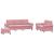 Set de canapele cu perne, 3 piese, roz, catifea GartenMobel Dekor