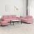 Set de canapele cu perne, 3 piese, roz, catifea GartenMobel Dekor