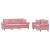 Set canapea cu perne, 2 piese, roz, catifea GartenMobel Dekor