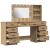 Masă de Machiaj 3 pcs Maro 40 x 41 x 135 cm Lemn compozit GartenMobel Dekor