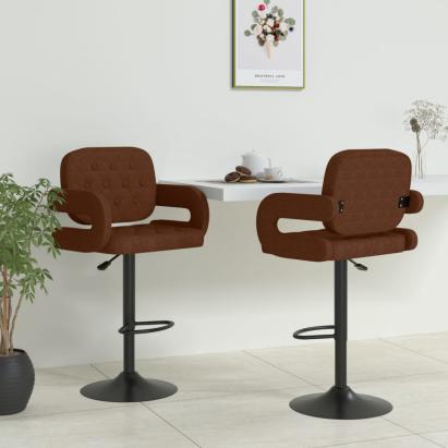Scaune de bar, 2 buc., maro, material textil GartenMobel Dekor