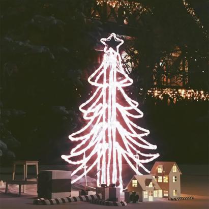 Figurină brad de Crăciun pliabil LED, alb cald, 87x87x93 cm GartenMobel Dekor