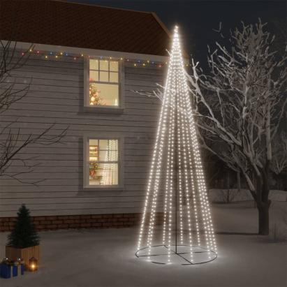 Brad de Crăciun conic, 732 LED-uri, alb rece, 160x500 cm GartenMobel Dekor