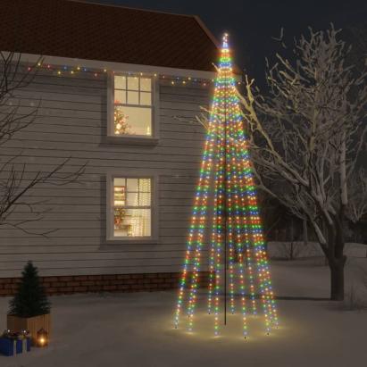 Brad de Crăciun cu țăruș, 732 LED-uri, multicolor, 500 cm GartenMobel Dekor