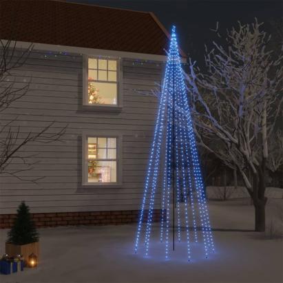 Brad de Crăciun cu țăruș, 732 LED-uri, albastru, 500 cm GartenMobel Dekor