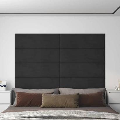 Panouri de perete 12 buc. negru 90x30 cm catifea 3,24 m² GartenMobel Dekor